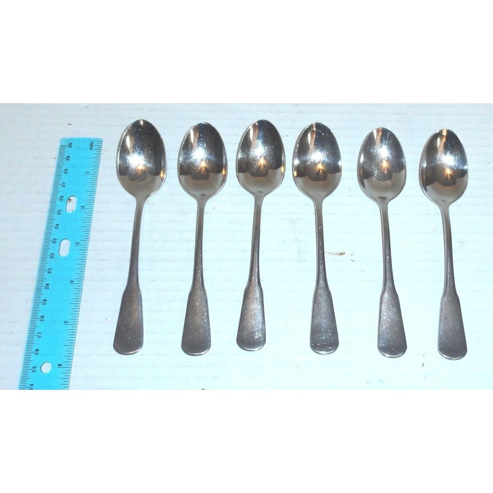 Set of 6 Oneida Stainless Flatware 5.75" Long Tea Spoons
